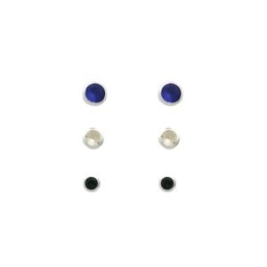 Brinco Trio Colorido Prata 925