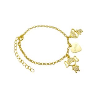 Pulseira Casal Filhos Cravejado