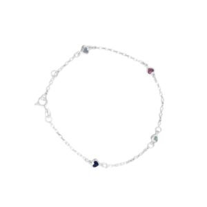 Pulseira Corações Prata 925